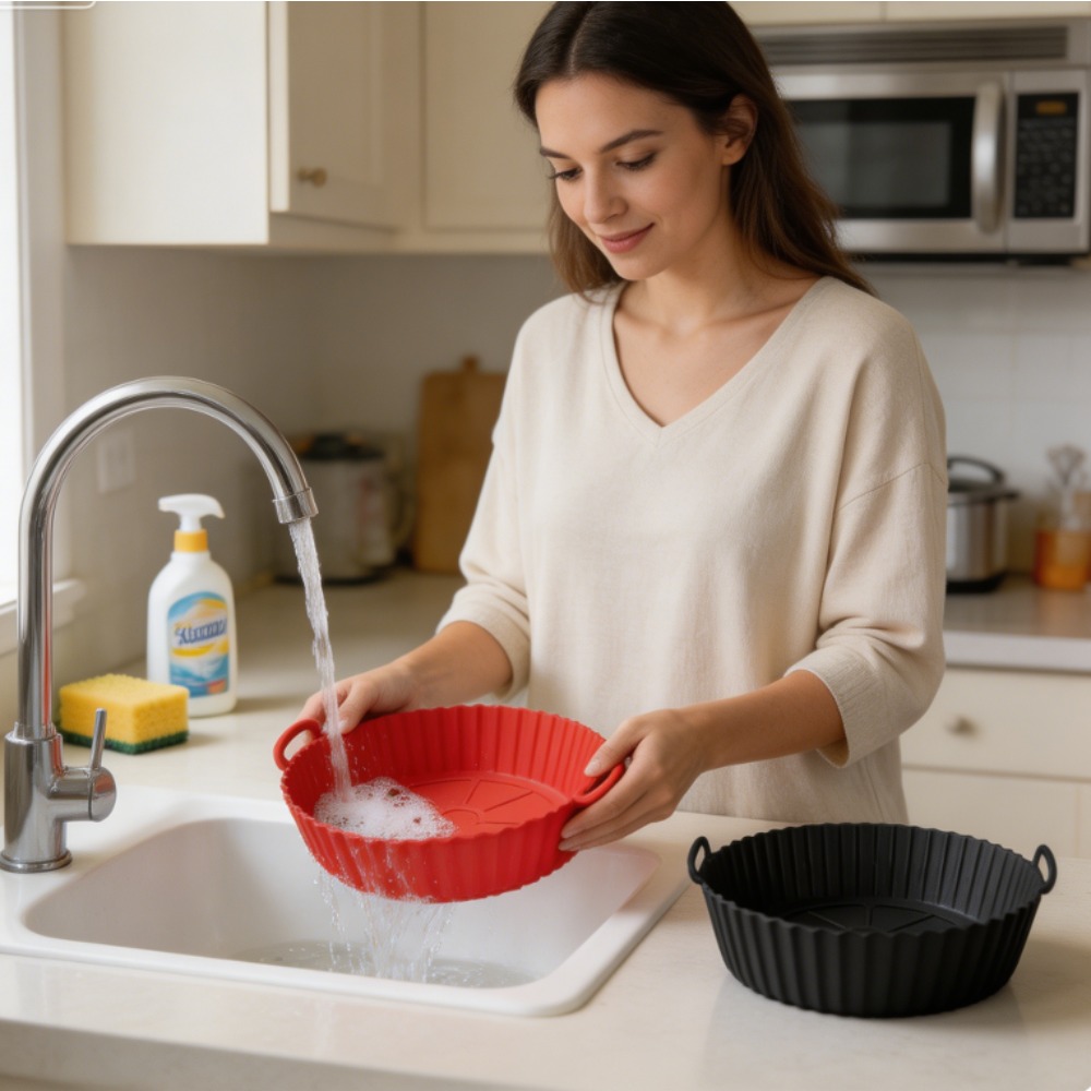 Heat Resistant Mat - Alas Silikon Bulat untuk Air Fryer,