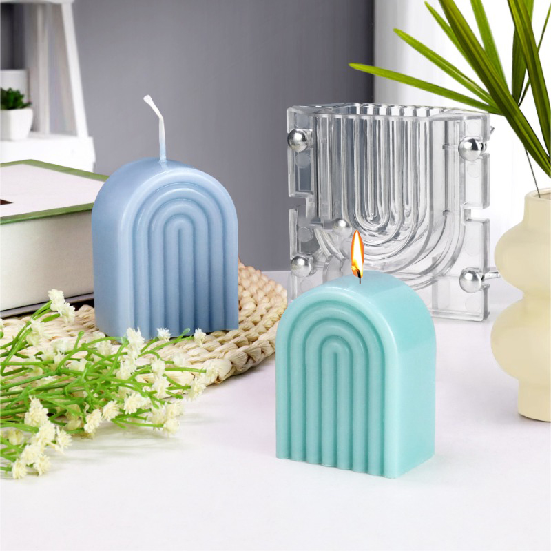 Candle Supplies Kit - Cetakan Lilin Lengkungan Bergaris DIY Alat